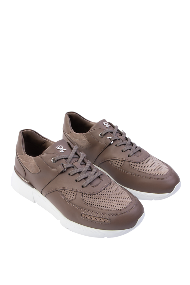 Stefano Ricci brown leather snickers for men 168444 - photo 3