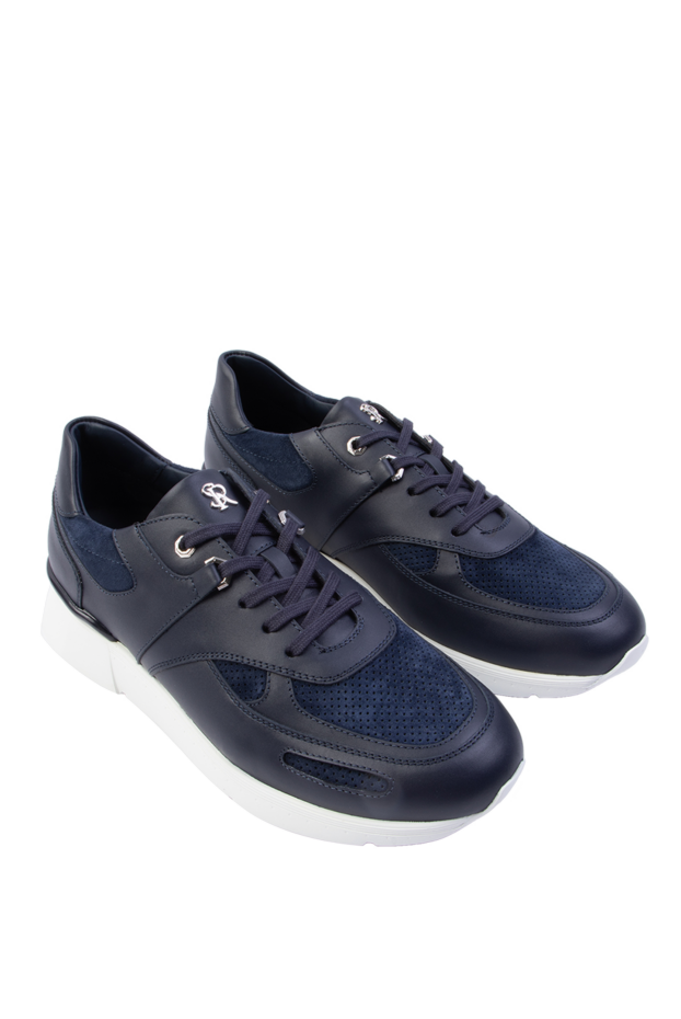 Stefano Ricci blue leather snickers for men 168446 - photo 3