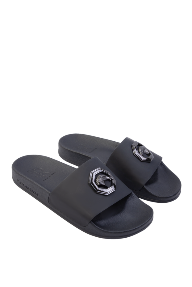 Stefano Ricci black leather flip flops for men 168455 - photo 3