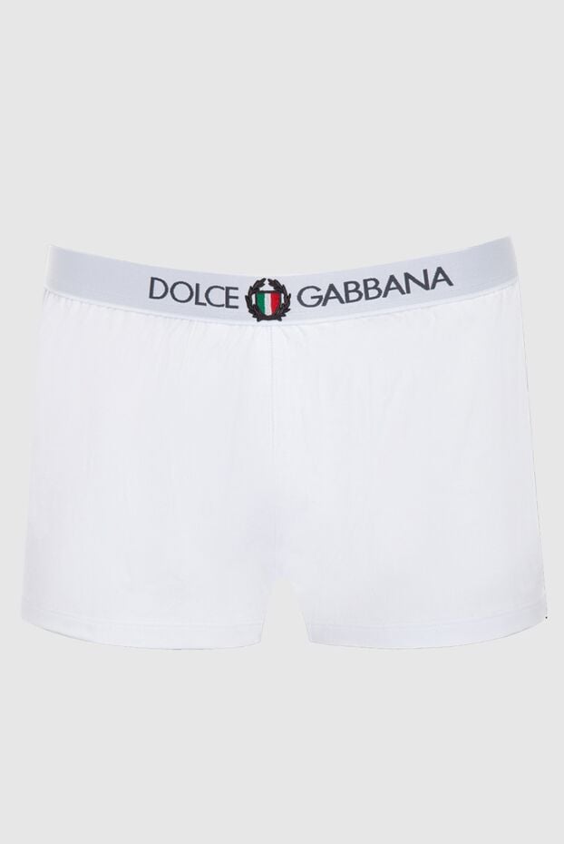 Dolce & Gabbana white cotton boxer shorts with a crest embroidered on the waistband. 168475 - photo 1