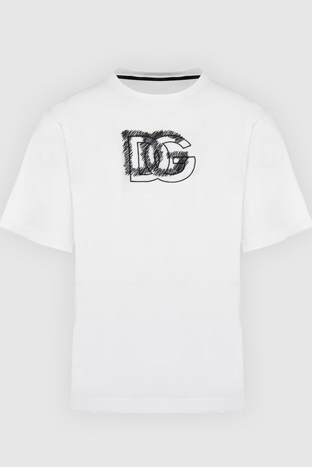 Dolce & Gabbana мужские футболка из хлопка белая мужская купить с ценами и фото 168481 - фото 1