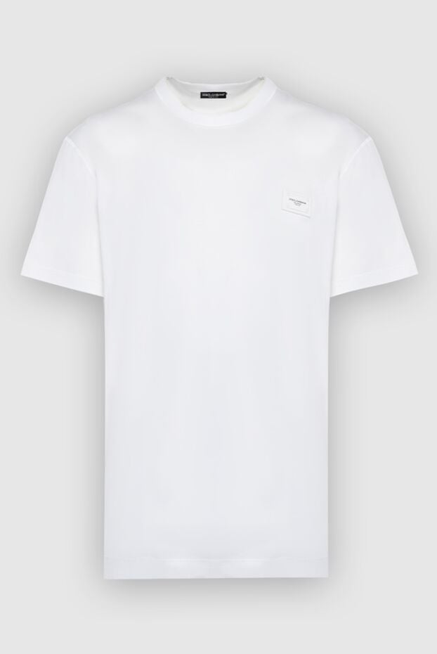 Dolce & Gabbana white men's t-shirt with minimalist logo patch 168482 - photo 1