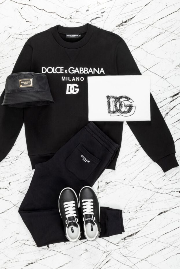 Dolce & Gabbana men's black cotton sweatshirt with print 168485 - photo 2