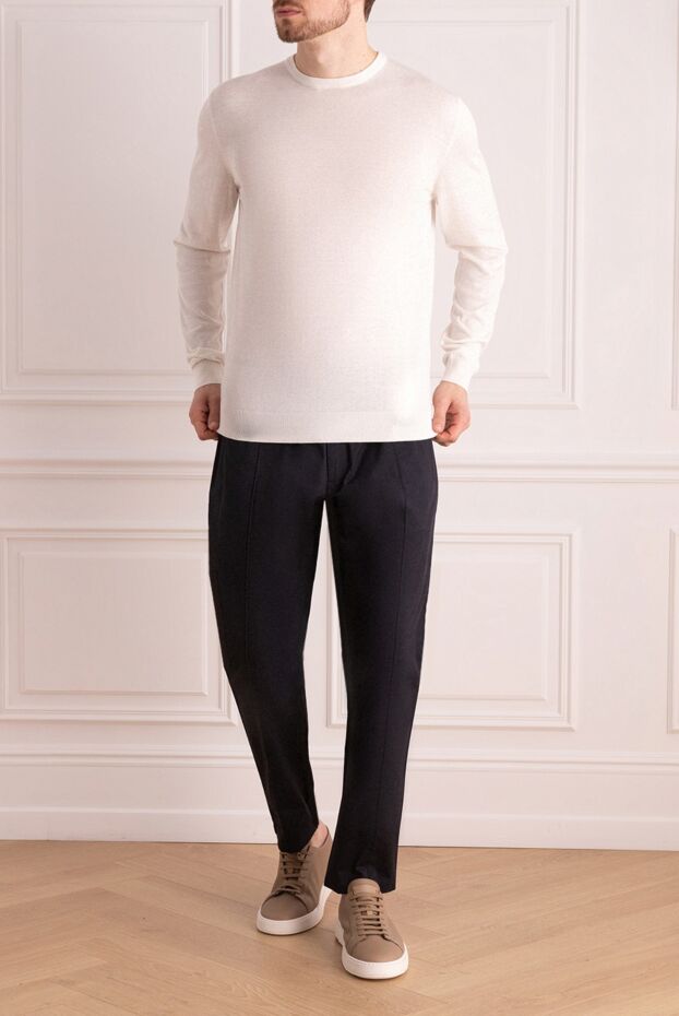 Dolce & Gabbana men's black cotton trousers with drawstring and zip pockets 168490 - photo 3