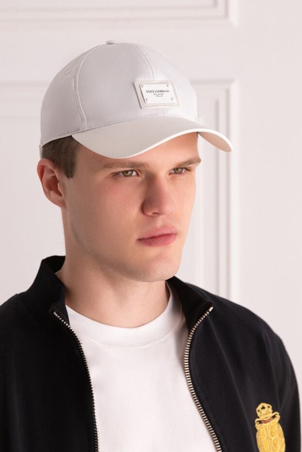Dolce & Gabbana white cap decorated with logo patch for men 168494 - photo 2