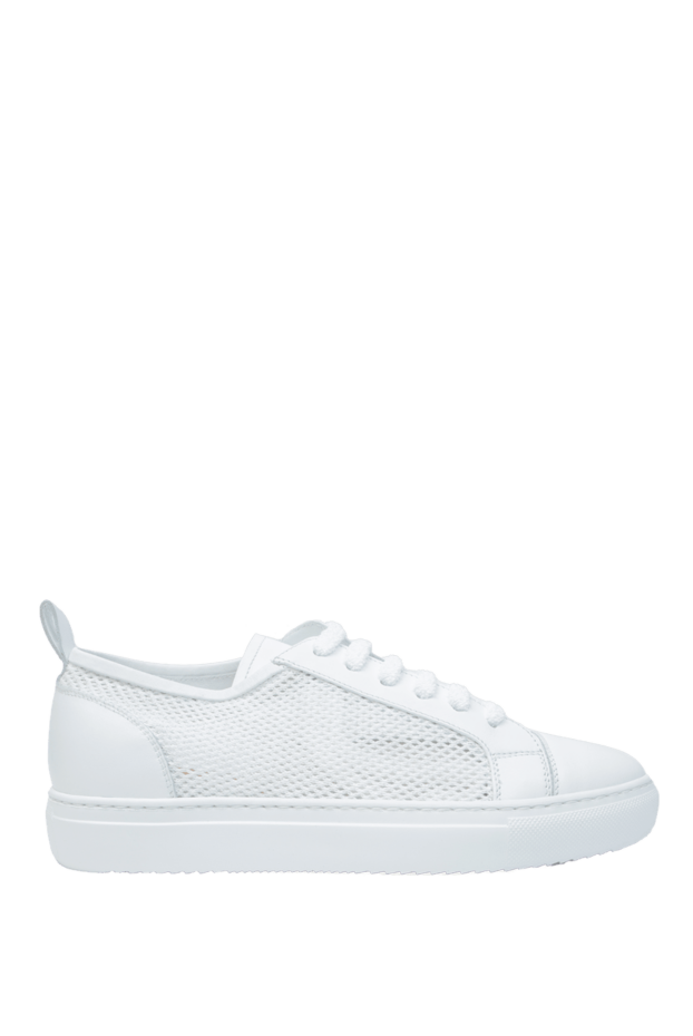 Summer leather sneakers with mesh structure and soft back - photo 1