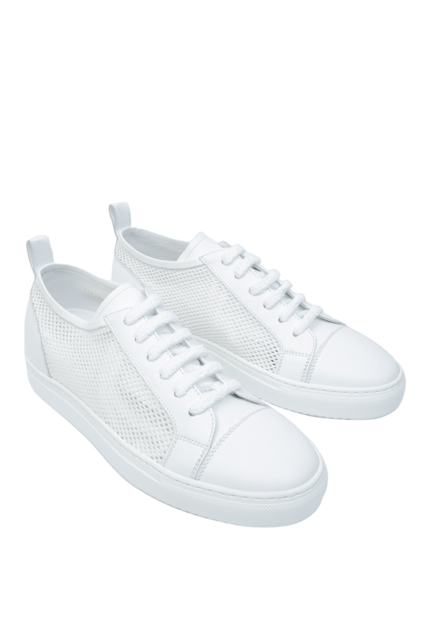 Doucal`s summer leather sneakers with mesh structure and soft back 168496 - photo 3