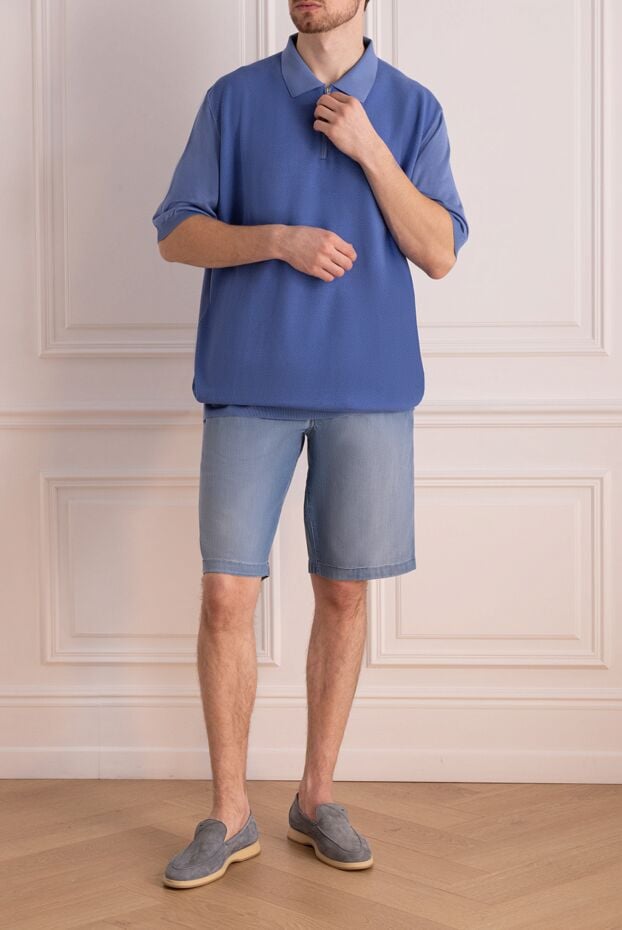 Jacob Cohen men's light blue denim shorts with elastic waistband 168536 - photo 2
