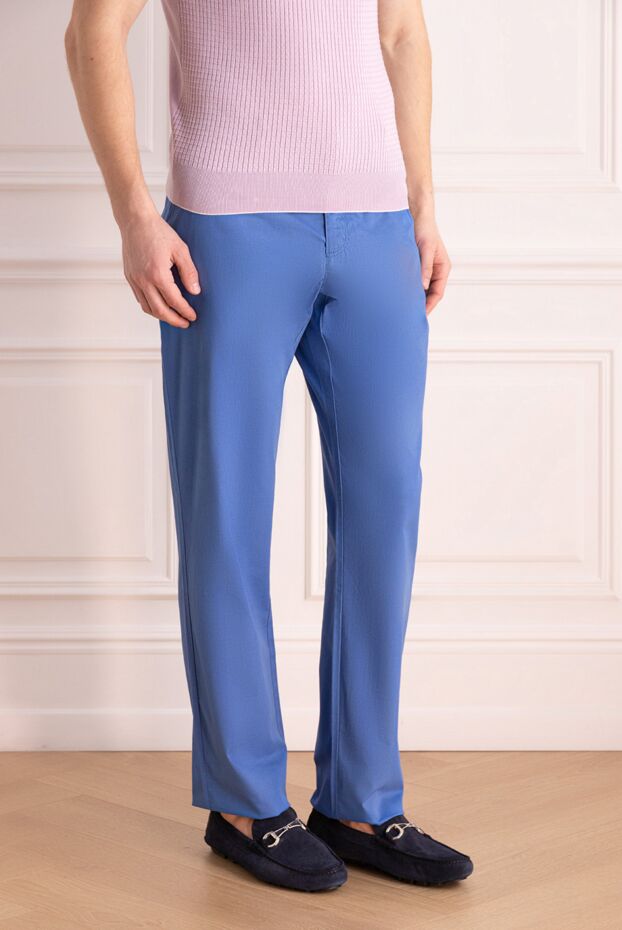 Zilli blue cotton jeans with cashmere for men 168571 - photo 3