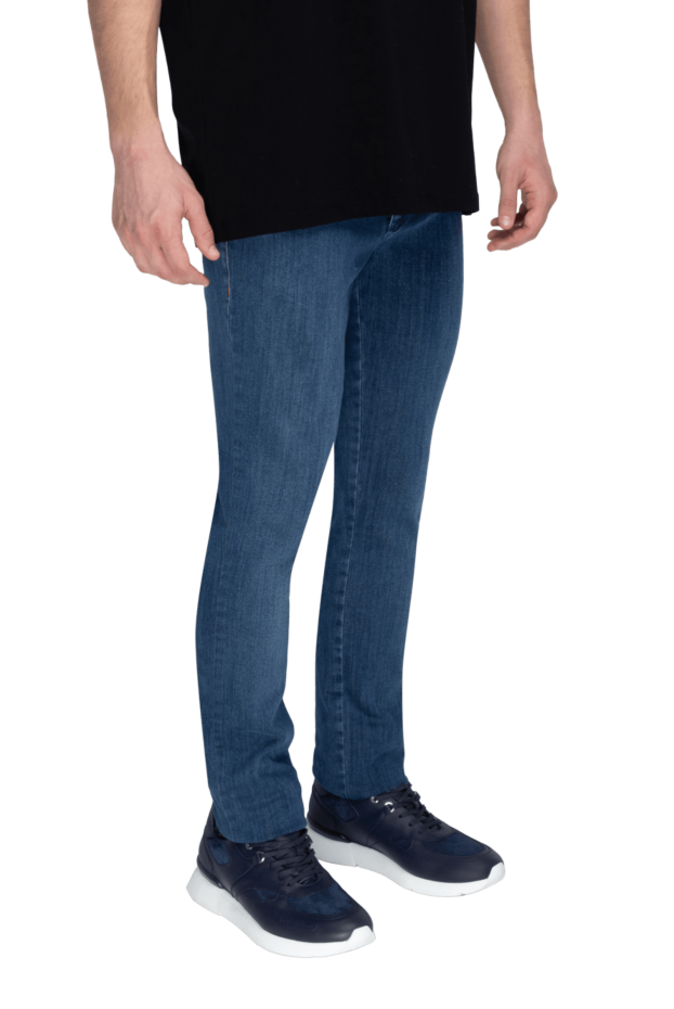 Zilli men's premium blue jeans with contrasting red embroidery 168594 - photo 3