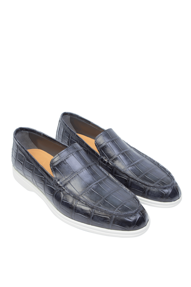 Cesare di Napoli grey alligator leather loafers with contrast sole for men 168607 - photo 3