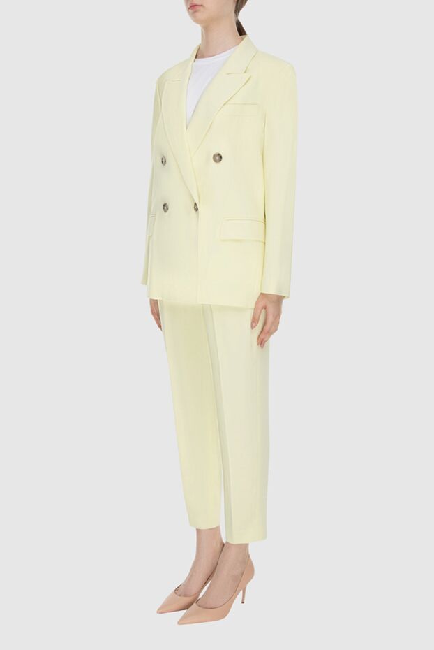 Peserico yellow viscose and elastane trouser suit for women 168637 - photo 3