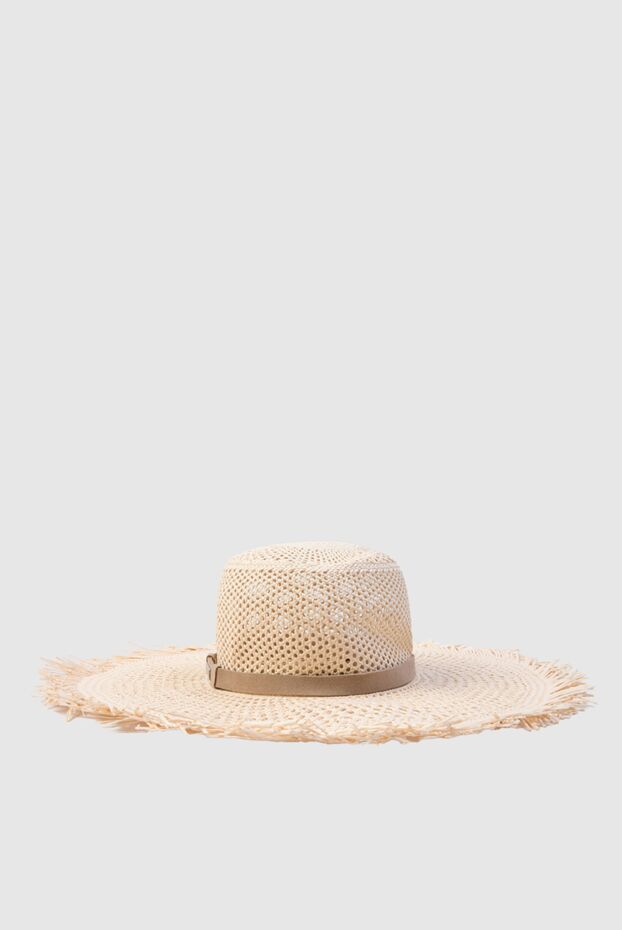 Peserico women's beige hat with straw and large brim 168668 - photo 3
