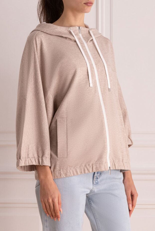 Peserico women's hoodie with wide sleeves and elastic hem 168684 - photo 3
