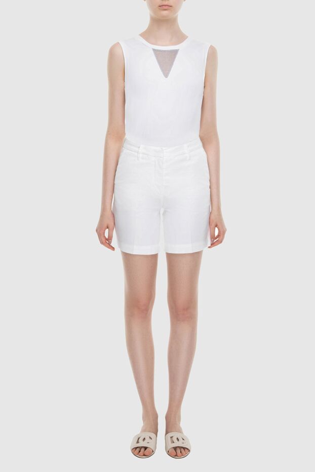 Jacob Cohen women's white silk shorts with elastic waistband 168706 - photo 2