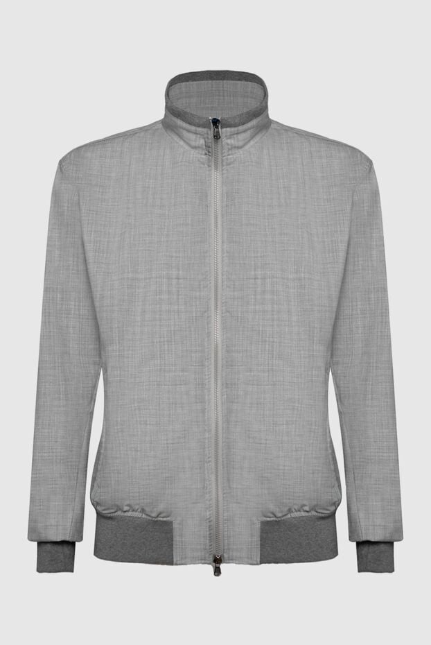 Barba Napoli gray wool and polyester jacket for men 168709 - photo 1