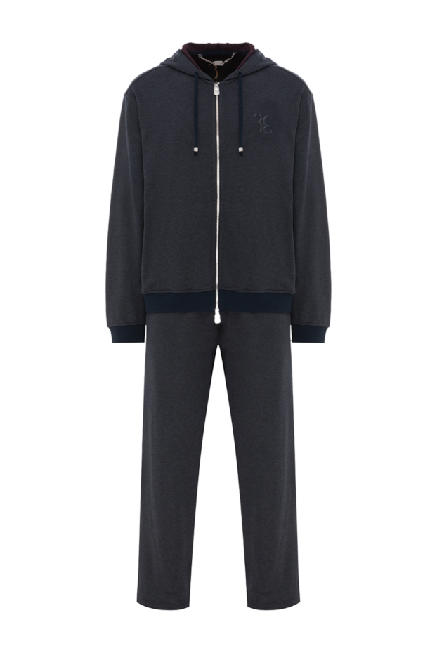 Billionaire mens dark blue silk tracksuit with embroidered logo 168725 - photo 1