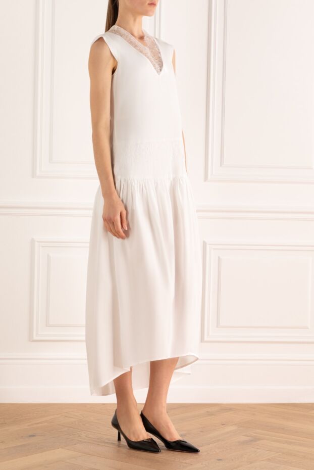 Fabiana Filippi cotton white dress with a v-neckline for women 168744 - photo 3