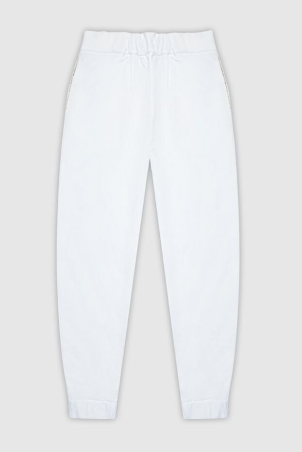 Fabiana Filippi women's cotton jogger pants white 168756 - photo 1