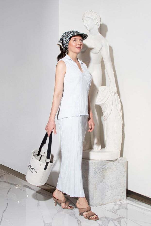 Fabiana Filippi elegant knitted women's suit in a milky shade with a pleated texture (markdown) 195619 - photo 2