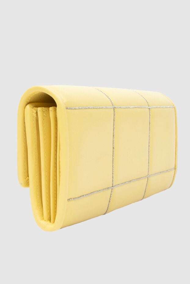 Fabiana Filippi yellow leather wallet for women with rhinestones 168768 - photo 2