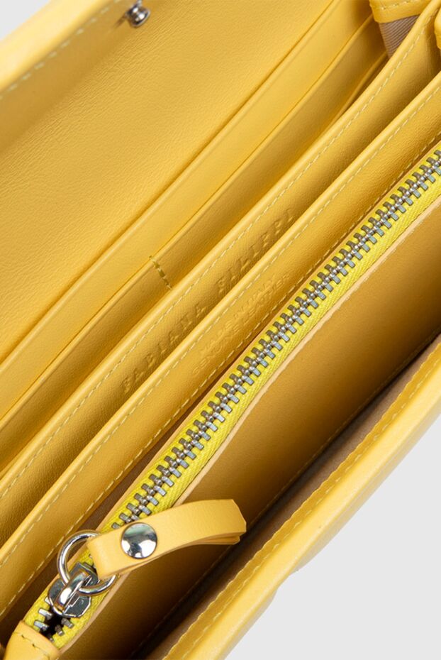 Fabiana Filippi yellow leather wallet for women with rhinestones 168768 - photo 3
