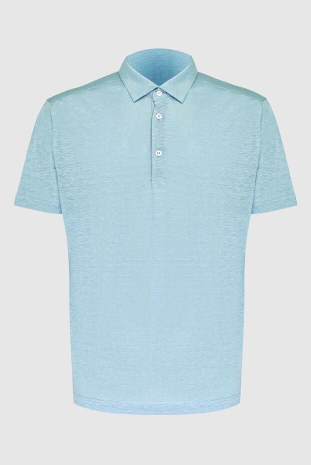 Loro Piana blue linen polo shirt for men 168783 - photo 1
