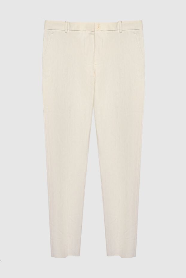 Loro Piana light beige men's trousers made of cotton and linen with a classic fit 168815 - photo 1