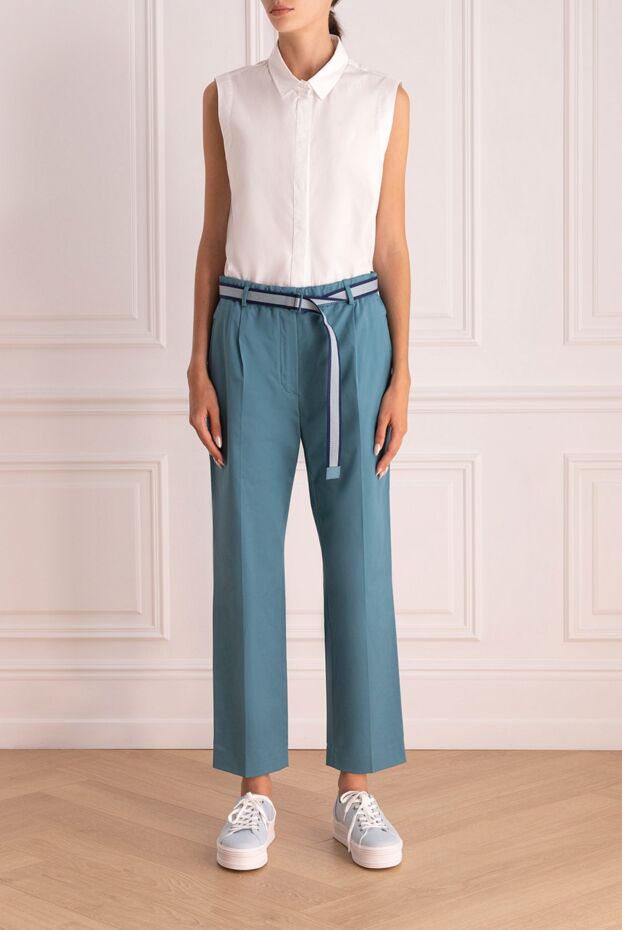 Loro Piana woman blue cotton trousers for women buy with prices and photos 168816 - photo 2