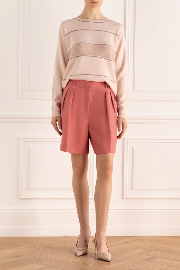 Loro Piana woman pink linen shorts for women buy with prices and photos 168828 - photo 2