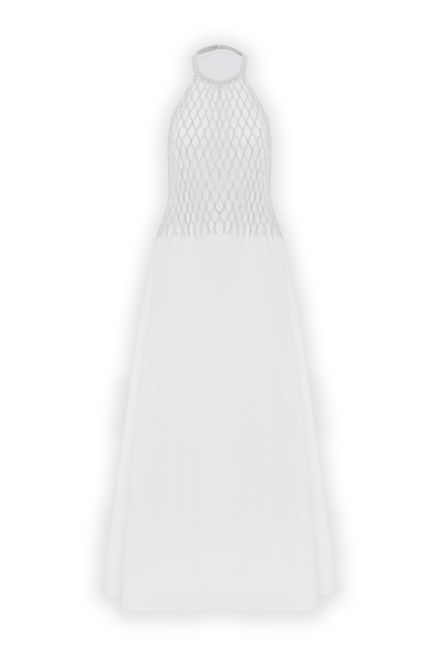 Blue cotton and polyamide dress for women - photo 1