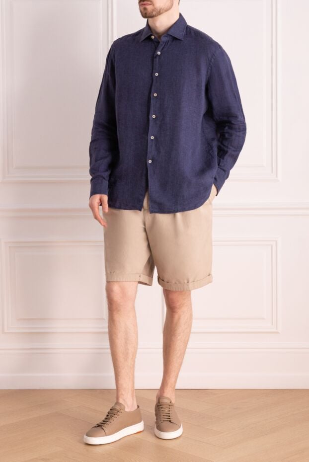 Beige cotton shorts for men - photo 2