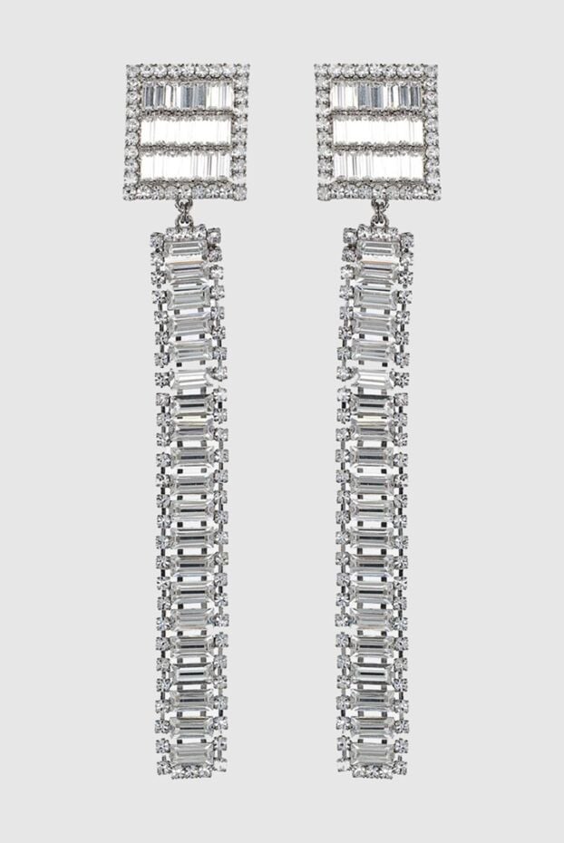 Alessandra Rich gray crystal earrings with a pendant women's 168932 - photo 1
