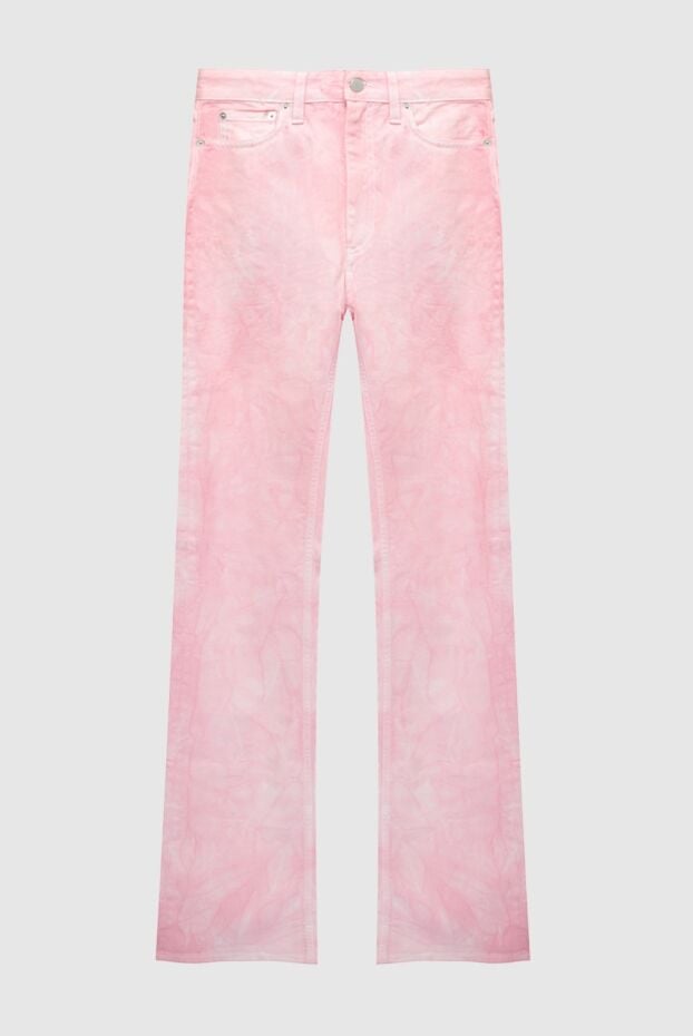 Alessandra Rich women's straight fit cotton jeans with pink marble effect 168946 - photo 1