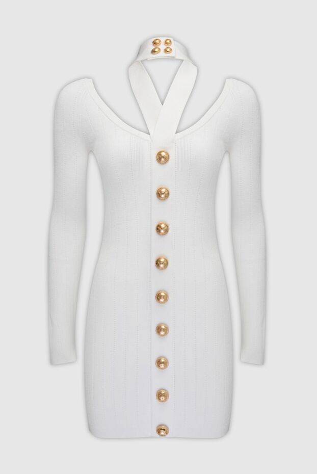 Balmain woman white viscose and polyester dress for women buy with prices and photos 168952 - photo 1