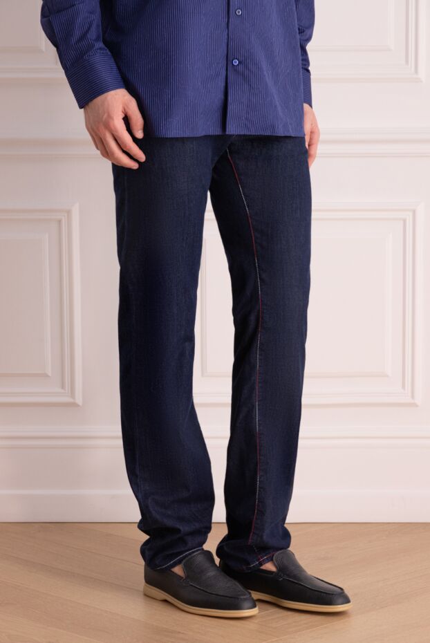Jacob Cohen men's blue jeans made of premium denim with red fittings 168963 - photo 3