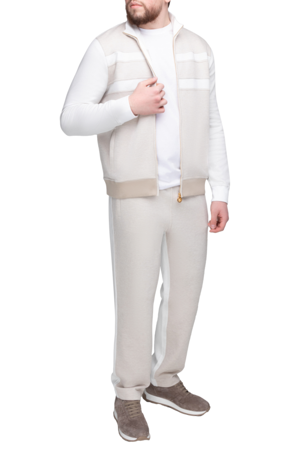Stefano Ricci men's sports suit made of cotton and elastane beige 168971 - photo 2