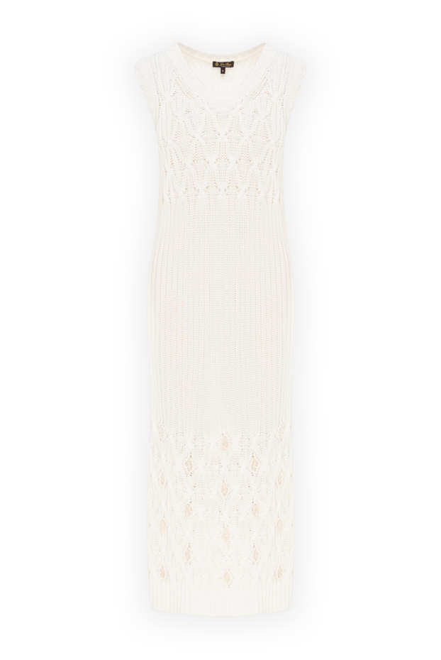 Loro Piana sleeveless cotton midi dress with openwork knit and side slit 169015 - photo 1