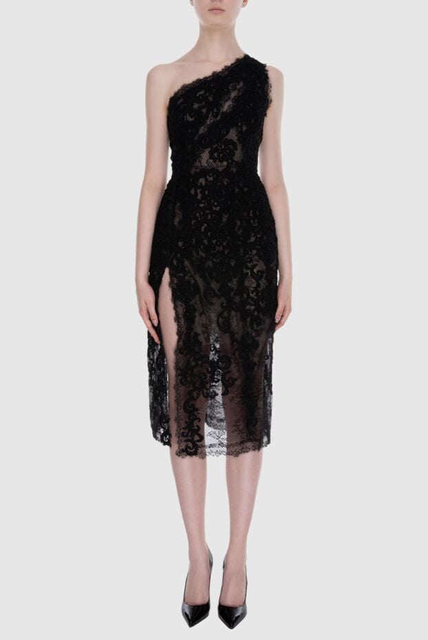 Ermanno Scervino платье черное кружевное с разрезом женское 169049 - фото 2