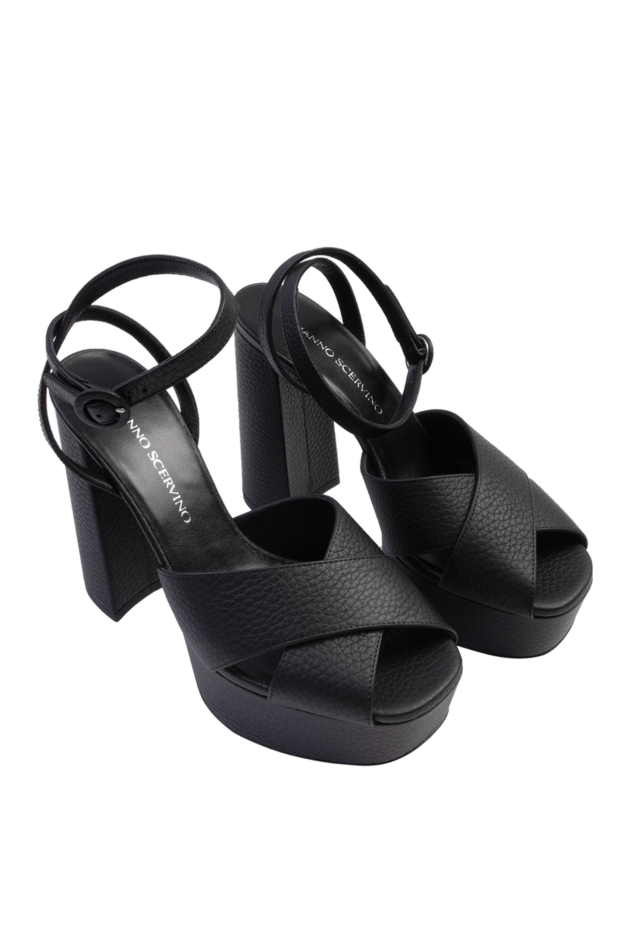 Ermanno Scervino woman black leather sandals for women buy with prices and photos 169054 - photo 2