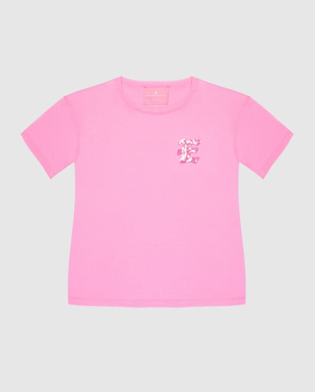 Ermanno Scervino women's cotton pink t-shirt with logo 169060 - photo 1