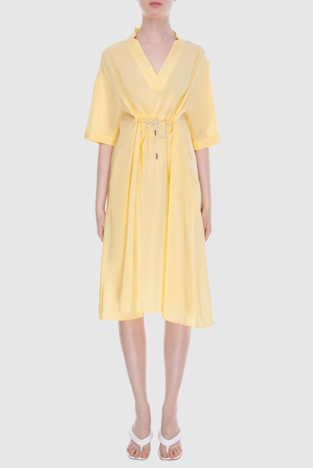 Panicale yellow viscose and silk dress for women 169068 - photo 2