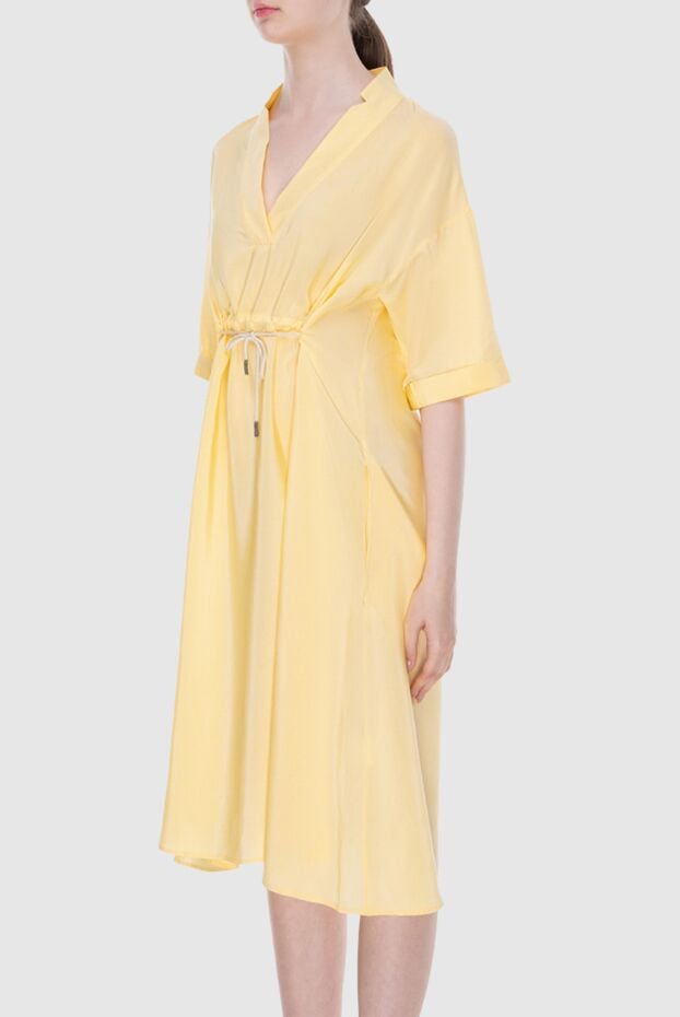 Panicale yellow viscose and silk dress for women 169068 - photo 3