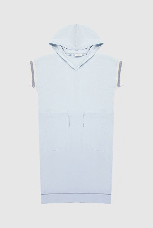 Panicale women's blue hoodie dress with short sleeves 169075 - photo 1