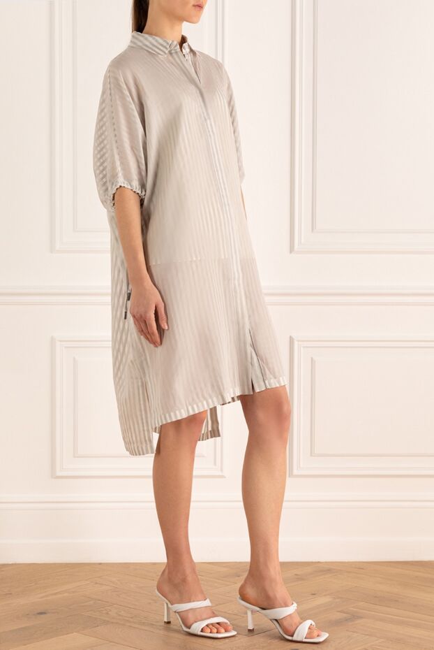 Panicale women's shirt-dress with a striped pattern white 169076 - photo 3
