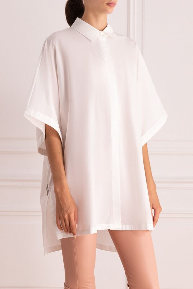 Panicale white cotton poncho blouse women's 169077 - photo 3