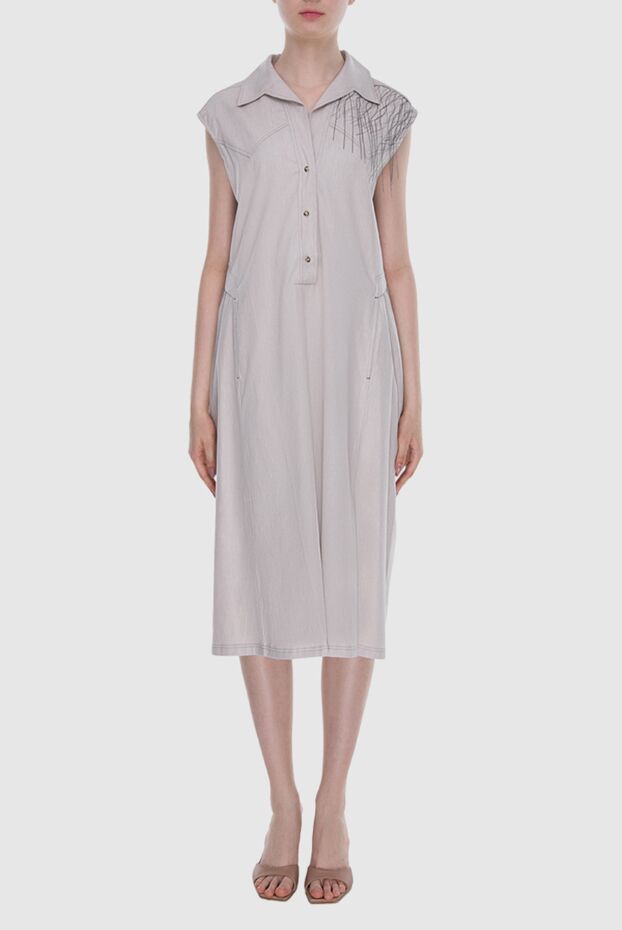 Panicale beige cotton and linen dress for women 169079 - photo 2