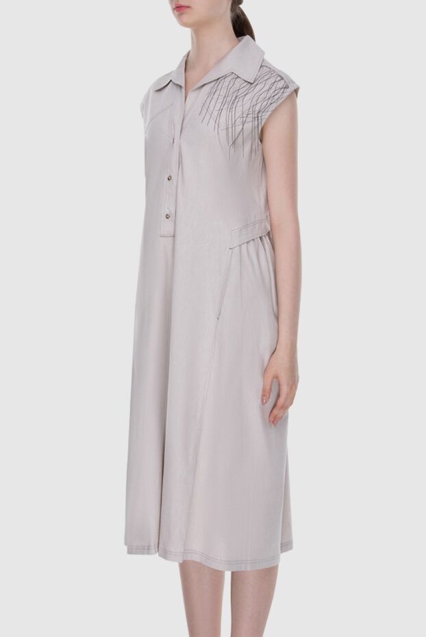 Panicale beige cotton and linen dress for women 169079 - photo 3