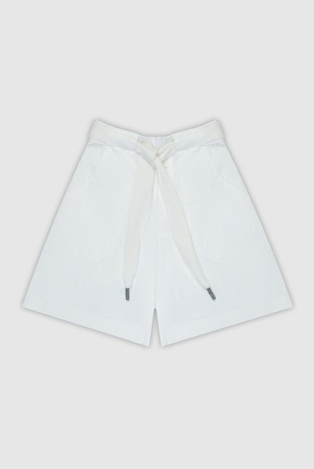Panicale women's cotton shorts with drawstrings and large patch pockets in ivory 169084 - photo 1