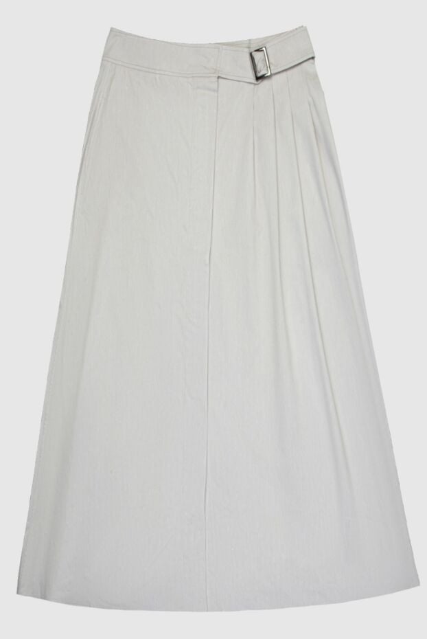 Panicale gray cotton and linen skirt for women 169085 - photo 1
